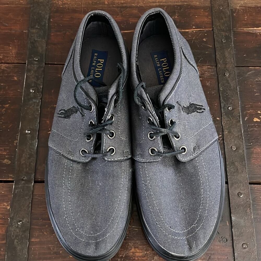 Men’s Polo Ralph Lauren Denim Faxon Sneakers Size 9.5 - Picture 5 of 7